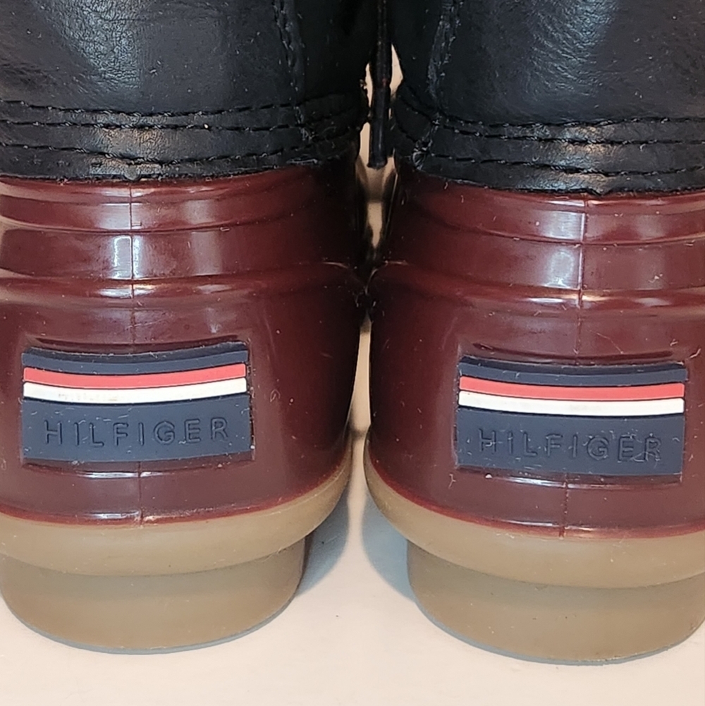 Used Tommy Hilfiger Black and Red Rain Duck Marine Boots Women’s 6 - Picture 7 of 16